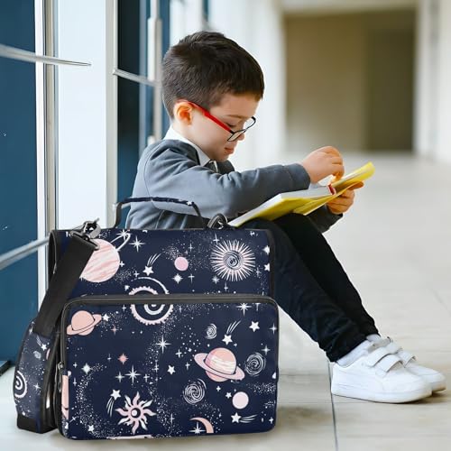 3 Ring Zipper Binder with Shoulder Strap Plant 2 Inch Zippered Binder Bag 500 Sheet Capacity Multi Pockets for School Supplies - color: Multi2