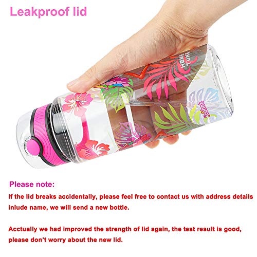 Cute Water Bottle for School Kids Girls, BPA FREE Tritan & Leak Proof & Easy Clean & Carry Handle, 23oz/ 680ml - Flamingo - color: Flamingo