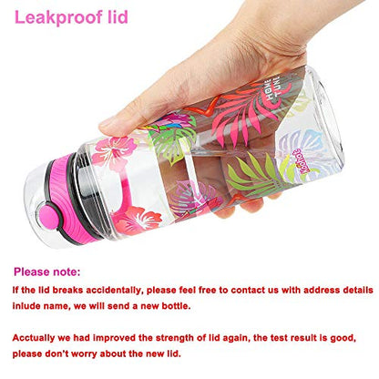 Cute Water Bottle for School Kids Girls, BPA FREE Tritan & Leak Proof & Easy Clean & Carry Handle, 23oz/ 680ml - Flamingo - color: Flamingo