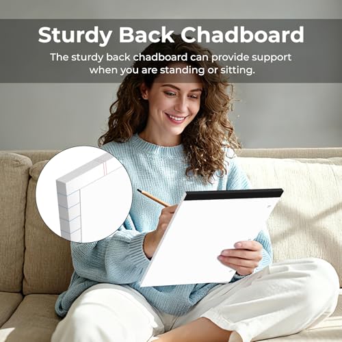 Legal Pads 8.5x11, 50 Sheets/Pack,6 Pack,3-Hole Punch & Perforated Writing Pads, Wide Ruled White Lined Paper, Notebook 8.5x11.75, Notepads 8.5x11 for Business, School and Office Supplies - style: 6 Pack-3Hole