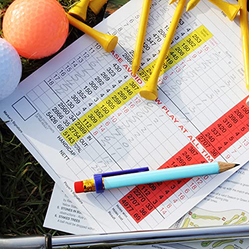 Outus 72 Pieces Golf Pencils Half Pencils with Eraser Mini Bulk Short #2 HB Pre Sharpened for Bridal Shower Wedding Office(Light Blue) - color: Light Blue