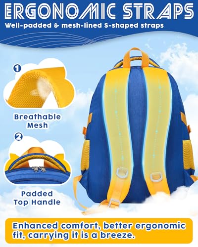 BLUEFAIRY Middle High School Backpack for Boys Girls Large Bookbag with Laptop Compartment Back to School Book Bags for Teens Teenagers Mochilas Escolares para Niños Niñas (Cobalt Blue/Yellow, Solid) - color: Cobalt Blue/Yellow