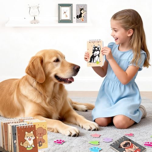 Mini Notebooks Bulk, 24 Pack Cute Animal Small Spiral Notepads Pocket Memo Pads for Classroom Prizes, Office Supplies (Dog)