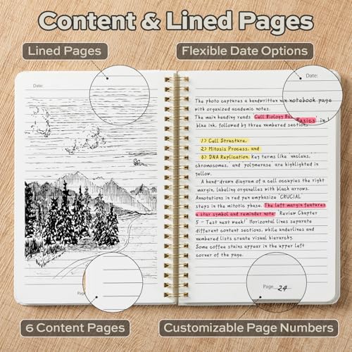 deli Beige Lined Spiral Journal Notebook, 160 Pages, A5 (5.5"x8") Hardcover Writing Notebook, College Ruled Spiral Bound Journal for Women & Men - Perfect for Work, School, Office & Note Taking - color: Beige