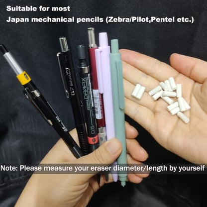 Pack of 20 - Mechanical Pencil Erasers Refill,Erasers Refill Available for Most Mechanical Pencil,Easy to Clean Without Scratching Paper (Dia 0.15, 0.47 inch Length)