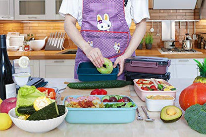 MINCOCO Bento Lunch Box Leak-proof Eco-Friendly Bento Box Food Storage Containers with Large Lunch Bag, Sauce Jar, Stainless Spoon&Fork for Adults Women Men Kids (Classic Black) - color: Classic Black