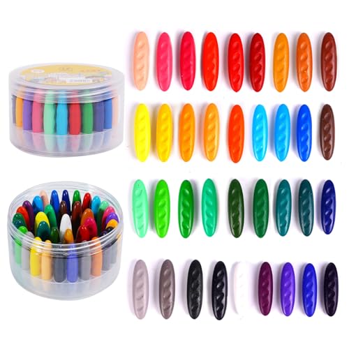 Peanut Crayons for Kids 36 Colors Washable Toddler Crayon, Non-Toxic Baby Crayon for Ages 2-4, 4-8 - Large Crayons for Toddlers 1-3, Coloring Art Supplies, Back to School Gift for Boys&Girls - style: 36 colors