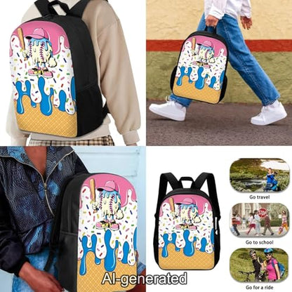 Cartoon Baseball Kids Backpack Set 3Pcs with Lunch Box Pencil Case Kids Backpack for Boys Portable Lunch Bag for Elementary Primary Middle School Bookbag - color: Cartoon Baseball