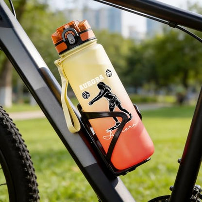 Personalized Water Bottles for Sports Lovers | Custom Name Silhouette Gradient Plastic Gym Bottle | Birthday Sports Gifts for Athletes