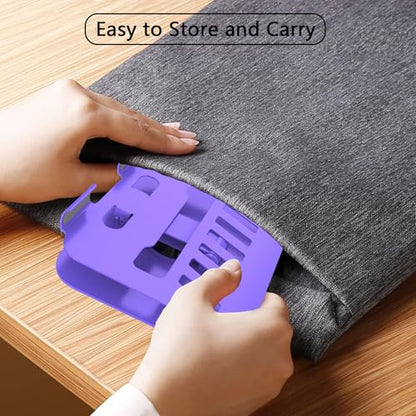 Large Metal Tablet Stand 360° Rotation for 4-16” Tablet, Purple | Suitable for All iPad Models, Stability Base, Fully Folded, Easy to Store and Carry, Wide Footrest, Heat Dissipation Design - color: Purple