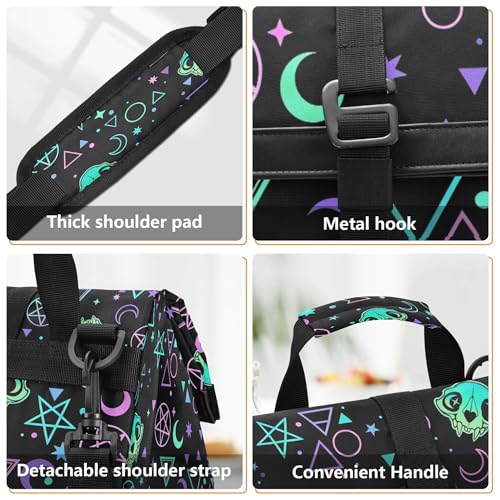 MNSRUU Insulated Lunch Bags Women Men, Magic Skulls Portable Reusable Thermal Meal Tote Cooler Bag Organizer, Adjustable Shoulder Strap, Handle - color: Skulls 192