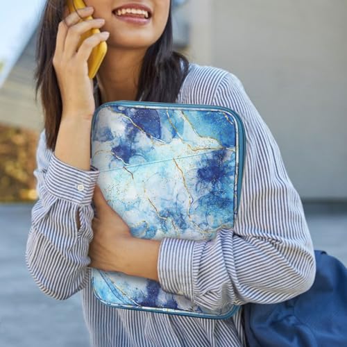 Dadanism 9-11 Inch Tablet Sleeve Bag Carrying Case, Marble Blue | Fits iPad (A16) 11th Gen 11", iPad 10th Gen 10.9" Air 5/4, iPad Air M4/Pro 11", iPad 9/8/7th 10.2", Galaxy Tab A11+ Plus 11" - color: Marble Blue, size: 9-11 inch