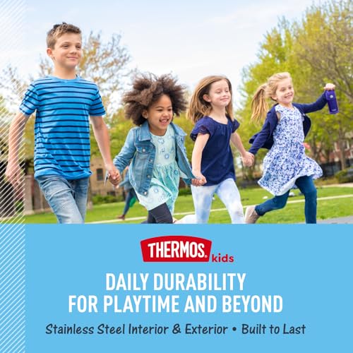 THERMOS FUNTAINER Water Bottle with Spout, 16oz, Navy | Kids Stainless Steel Insulated Water Bottle, Keeps Drinks Cold Longer for School & Play, BPA-Free - color: Navy, size: 16 Ounces