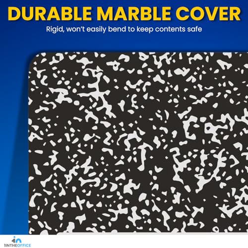 1InTheOffice Composition Notebook Wide Ruled, Black Marble, 100 Sheets, 9.75" x 7.5", Durable Sewn Binding, Bulk 12‑Pack