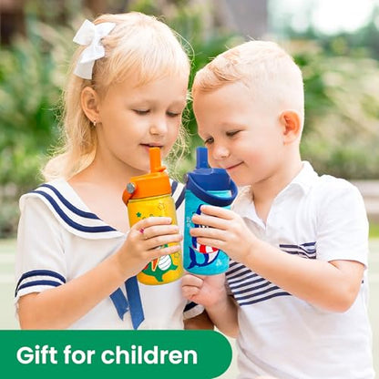 Dinosaurs Water Bottle - Dino Kids Water Bottle with Straw Lid - 12 Oz Insulated Stainless Steel Water Bottles for Kid Boys - Travel Cup for School Sports - color: Dinosaur 3