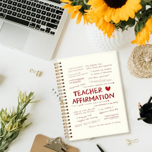 Teacher's Affirmation Notebook, Teacher Appreciation Gifts Journal For Women, Cute Motivational Floral Teach Love Inspire Notebooks, 5.5x8.3 Inch - color: Affirmation