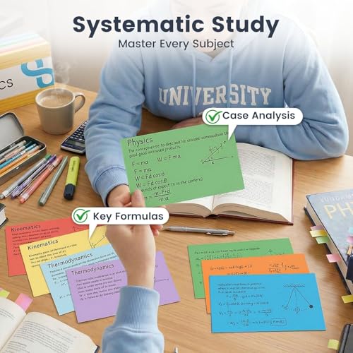 Koogel 180PCS Large Blank Index Cards 5x8, 9 Neon Colors Flash Cards | Notecards for Back To School, Learning Studying Classroom Office Note Taking Recipes Supplies - size: 5x8, style: Unlined