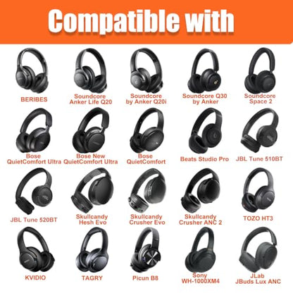 LTGEM Headphone Case Compatible with BERIBES/TOZO/KVIDIO/Beats/Soundcore Anker/JBL Noise Cancelling Over-Ear Headphones, Light Purple - color: 8.Purple+Purple Edge
