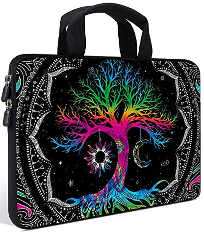 AMARY Laptop Sleeves 11.6" 12" Laptop Handle Bag Neoprene Notebook Carrying Pouch Chromebook Sleeves case (Colorful Tree) - color: Colorful Tree