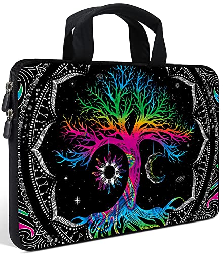 AMARY Laptop Sleeves 11.6" 12" Laptop Handle Bag Neoprene Notebook Carrying Pouch Chromebook Sleeves case (Colorful Tree) - color: Colorful Tree