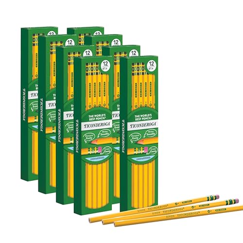 Ticonderoga Wood-Cased Pencils, Unsharpened, #2 HB Soft, Yellow, 96 Count - size: 96 Count (Pack of 1), style: Pack