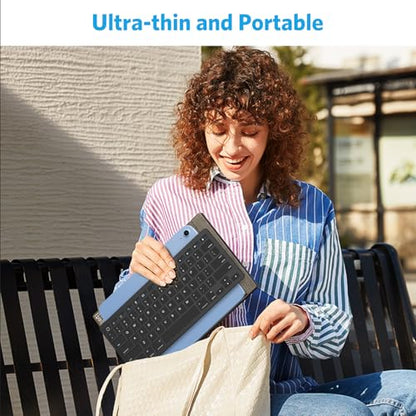 OMOTON Bluetooth Keyboard Compatible with iPad A16 11th 10th Generation, iPad 10.2 (9th/8th/7th), iPad Pro 13/12.9/11 inch, iPad Air/Mini, iPhone and More iOS Devices, Black - color: Black