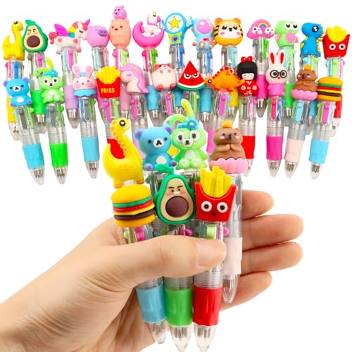 Scettar 32Pcs Multicolor Pen in One 4-in-1, Cute Ballpoint Pens Bulk for School Office, Classroom Prizes, Fun Writing Gifts Goodie Bags Stuffers Party Favors - style: 32 Pcs