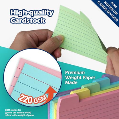 Olivo 3x5 Index Card Holder Box with 100 Cards Dividers Tabs 3"x 5", Blue - color: Blue, size: 3" x 5"