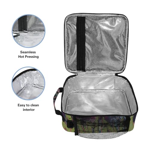 ALAZA Funny King Kong Lunch Box Insulated Lunch Bag Kids Cooler Tote Bag Freezable Shoulder Strap Lunchbox for Girls School Picnic - color: Multi891