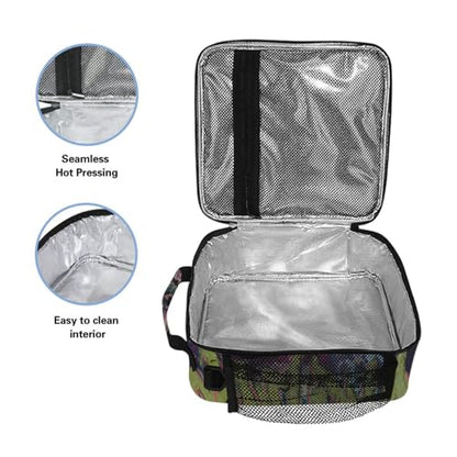 ALAZA Funny King Kong Lunch Box Insulated Lunch Bag Kids Cooler Tote Bag Freezable Shoulder Strap Lunchbox for Girls School Picnic - color: Multi891