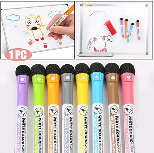 1 Pc Magnetic Whiteboard Markers with Erase,Magnetic Whiteboard Pen Writing Drawing Erasable Board Marker Office Supplies Markers (Blue) - color: Blue