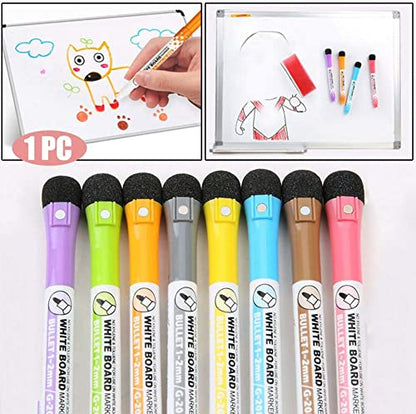 1 Pc Magnetic Whiteboard Markers with Erase,Magnetic Whiteboard Pen Writing Drawing Erasable Board Marker Office Supplies Markers (Blue) - color: Blue
