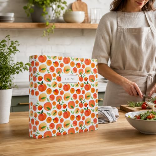 Jot & Mark 8.5"" x 11"" Sturdy 3 Ring Recipe Binder with Spill-Proof Clear | 50 Recipe Cards + 25 Sleeve Protectors + 5 Full-Page Sleeves + 6 Tabs | 8.5x11 | Peach Dream - color: Peach Dream, size: 8.5" x 11"