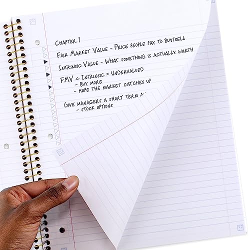 Five Star Spiral Notebook + Study App, 3 Pack, 1 Subject, College Ruled Paper, 100 Sheets, 8-1/2" x 11", Forest Green, Fire Red, Pacific Blue (820189-ECM) - color: Forest Green, Fire Red, Pacific Blue