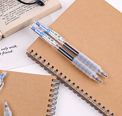 czxwyst GP270 Refillable & Retractable Gel Ink Pens with Soft Grip Large Capacity 0.5mm Fine Point 12-Pack (Blue) - color: Blue