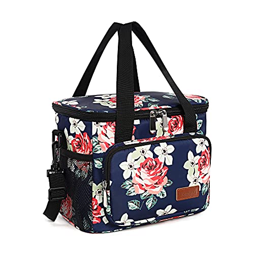 Femuar Lunch Bags for Women/Men, Insulated Lunch Bag for Work Office Picnic - Large Lunch Cooler Bag Leakproof Lunch Box with Adjustable Shoulder Strap for Adults - Floral - color: 6-Floral, size: Medium Size