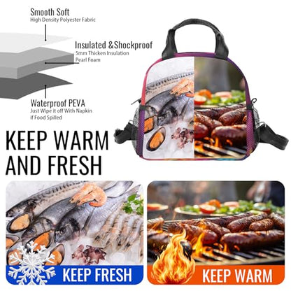 Gamer Lunch Bag Reusable Insulated Lunch Box Large Capacity Meal Tote for Kids Women Men Cooler Bag Waterproof Adjustable Shoulder Strap Game Lunch Tote for Work School Picnic Travel Hiking Office - color: Game09
