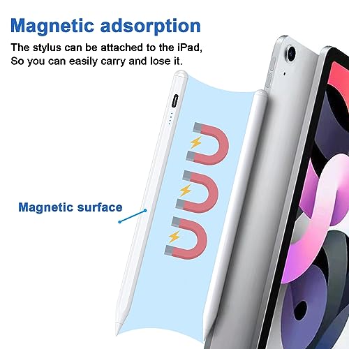 Stylus Pens for Touch Screens Power-Display Tablet Pen POM Tip Magnetic Digital Touch Pen Compatible with iPhone/iPad/iPad Pro/Lenovo/Switch 1/2/Other Smartphone and Tablet Devices (White) - color: 2SS-White