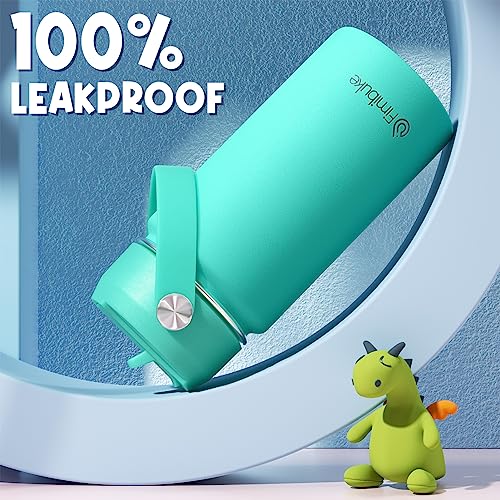 Fimibuke Kids Insulated Water Bottle - 14oz BPA-FREE 18/8 Stainless Steel Travel Tumbler Leak Proof Double Wall Vacuum Kids Cup with Straw Metal Water Bottle for School Boys Girls (1 Pack, Bubble Gum) - color: B23. Bubble Gum