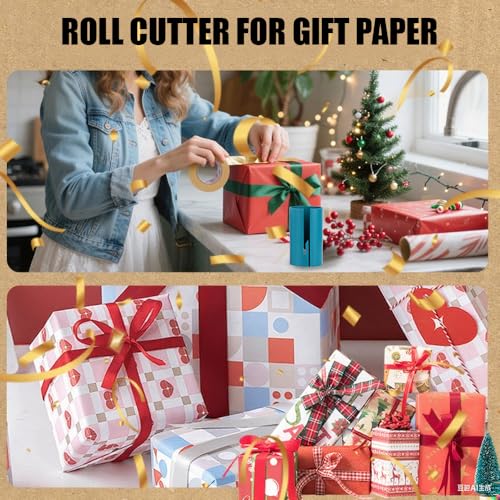 WrappingPaperCutter Cylinder Paper Cutter Paper Cutter for Packaging，Green - color: 1PCS-Green