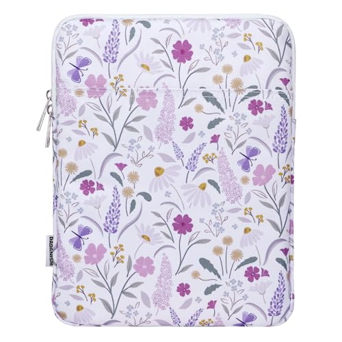 Dadanism 9-11" Tablet Sleeve Bag Carrying Case for iPad (A16) 11th Gen 11", iPad 10th Gen 10.9" Air 5/4, iPad Air/Pro 11", iPad 9/8/7th 10.2", Galaxy Tab A11+ Plus 11"/S9 FE, Tab M11 11",Purple Floral - color: Purple Floral, size: 9-11 inch