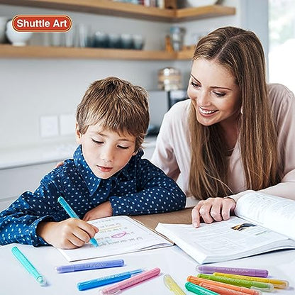 Shuttle Art Bible Highlighters and Pens No Bleed, 12 Pastel Colors Gel Highlighters No Bleed Through, Bible Journaling Supplies, Great for Journaling Highlighting and Studying - color: 12 Pastel Colors