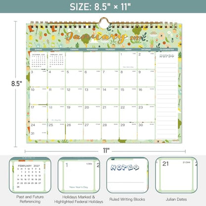 Lbylyhxc 2026-2027 Calendar - Includes July 2026 to December 2027-18 Monthly Wall Calendar 2026 - 2027, 11 x 8.5 Inches.Thick Paper with Julian Dates and Block for New Year and Christmas Presents (Calendar 2026-2027 Festival) - color: Calendar 2026-2027 F