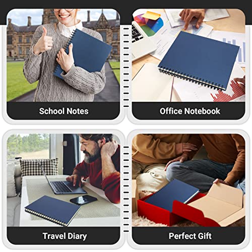 EUSOAR 5 Subject Notebook College Ruled, 3pcs A4 11" x8-1/2 Spiral Writing Pad, Thick Hardcover, 100GSM 120Sheets/ 240Pages of Lined Paper, for School, Home Supplies, Office and Business, Royal Blue - color: Royal Blue, size: A4-3Pack