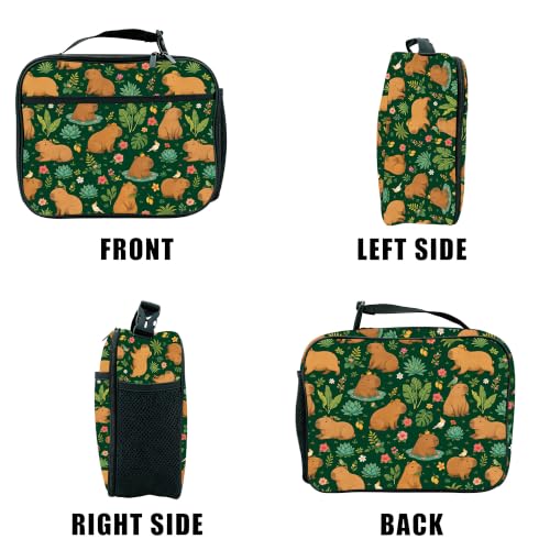 Capybaras Lunch Bag Insulated Reusable Lunch Box Kids Girls Boys Cooler Thermal Tote Bag For Men Women School Work Picnic - color: Capybaras