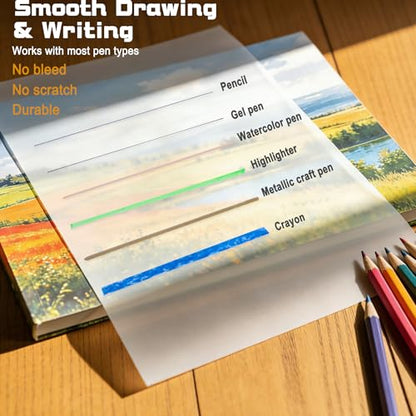 Tracing Paper 8.5x11 inch, 100 Sheets Transparent Vellum Paper for Tracing Pads, 32lb/50gsm Translucent Tracing Paper for Pencil, Marker and Ink，Trace Images, Sketch, Preliminary Drawing, Overlays.