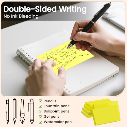 Index Cards 3x5 Inch, 300sheets, Flash Cards, Blank Yellow Note Cards Paper For Studying, Schools Supplies, College, Office And Home Organization, Note Taking Supplies - color: Yellow
