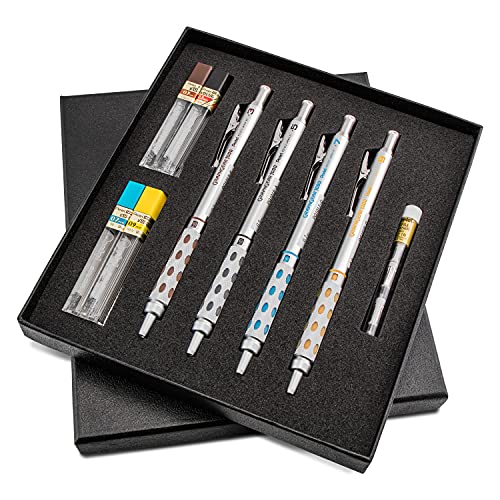 Pentel Arts GraphGear 1000 Mechanical Pencil Premium Gift Set with Refill Leads & Erasers (PG1000BXSET) (Pack of 6) - size: 1 Count (Pack of 6)