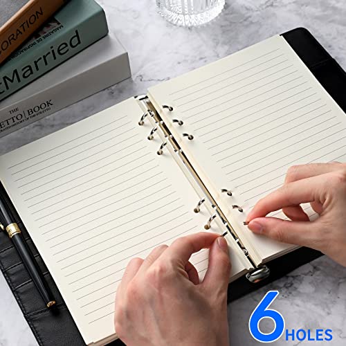 A5 Line Refill Paper, A5 Binder Refills for 6-Ring Binders Planner Traveller Journal Notebook Dairy, 8mm Ruled Filler Paper Insert, 80 Sheets 160 Pages, Lined - color: Lined