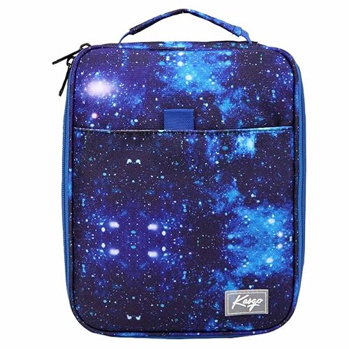 Kasqo Large Pencil Case, 60-80 Pens 54-Slot Marker Organizer with Top Handle, Water Resistant Art Supply Pouch for Boys Mens Students Artists School Office College, Blue Galaxy - color: Blue Galaxy